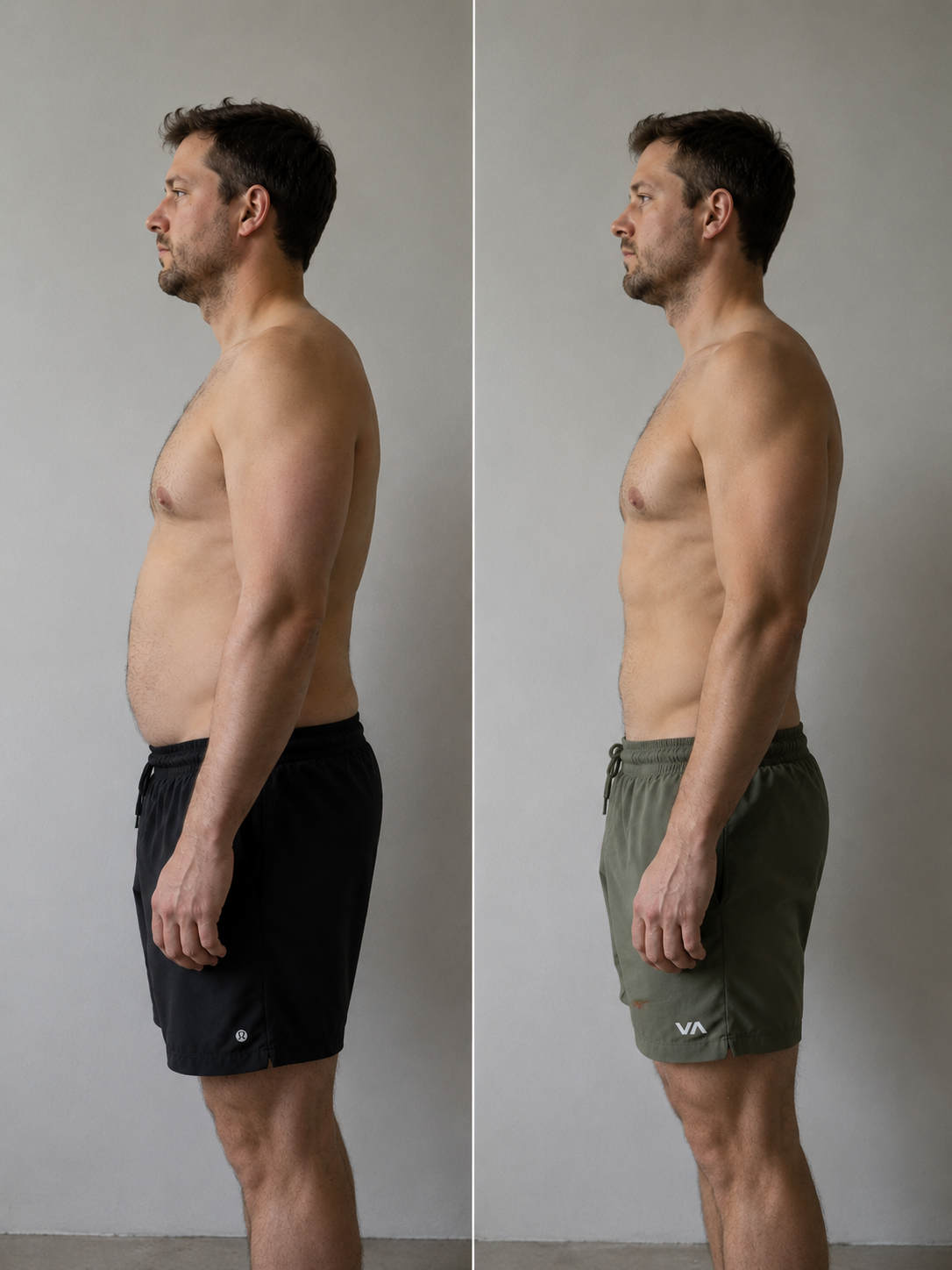 Before and after body composition results